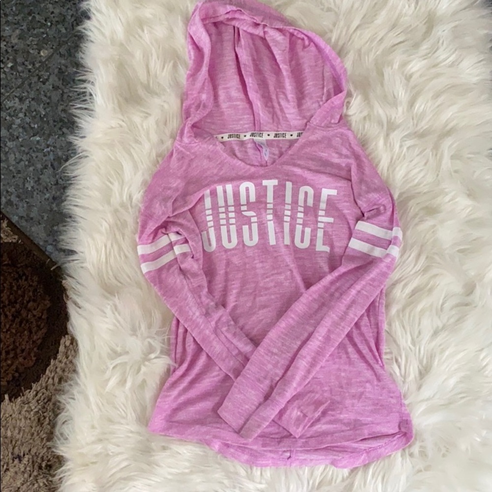 Purple and white justices shirt size 8girls